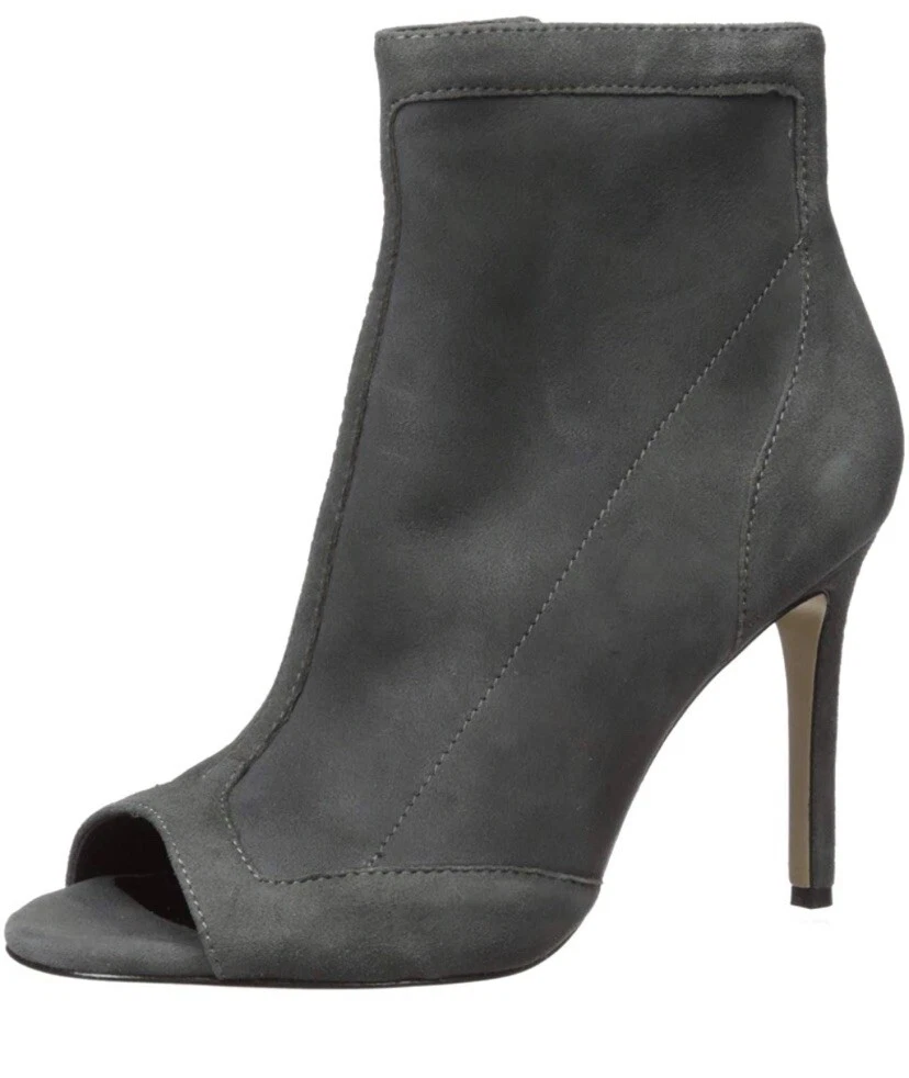 Charles David Courter Peep Toe Booties Gray Size 9 Leather