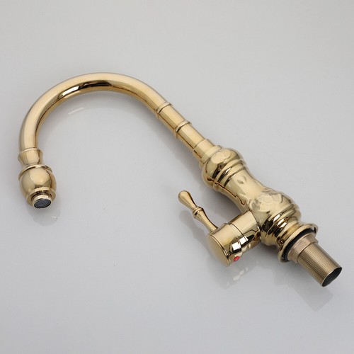 Grifo extraíble montado en la cubierta de latón con grifos giratorios mezcladores para fregadero de recipiente de cocina dorado - Imagen 10 de 11