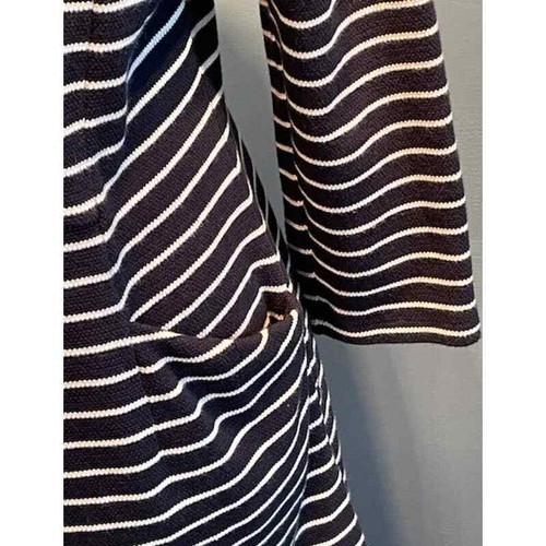 Alex Marie Size XL Sweater Dress 3/4 Sleeves Black White Stripe with Pockets - Picture 3 of 5