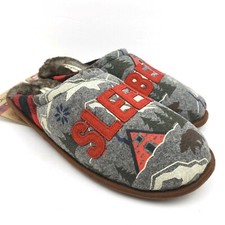 Dearfoams Mens Size 7-8 Wns 9-10 Sleepy Bear Memory Foam Comfort SlipOn Slippers