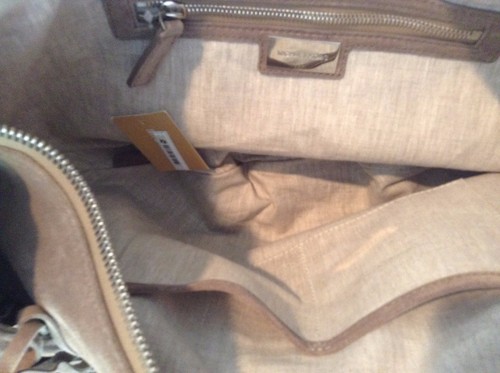 Michael Kors Crescent Hobo in Taupe Suede!  Fringe! - Picture 11 of 11