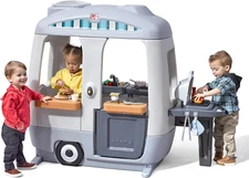 Step2 Adventure Camper Toddler Indoor/Outdoor Playhouse 52pc Accessory Set Gray