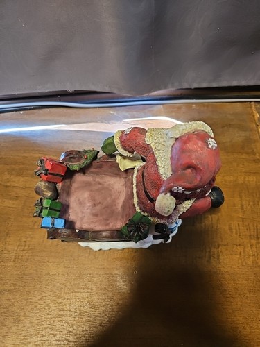 Weihnachtsmann Schlitten Übertopf Figur Vintage Resin Floral Bonboniere - Bild 6 von 8