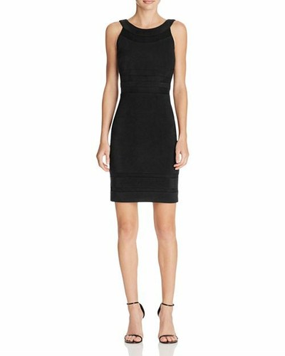 $380 Js Collections Women'S Black Mesh Sleeveless Bodycon Sheath Dress Size 0 - Picture 3 of 3