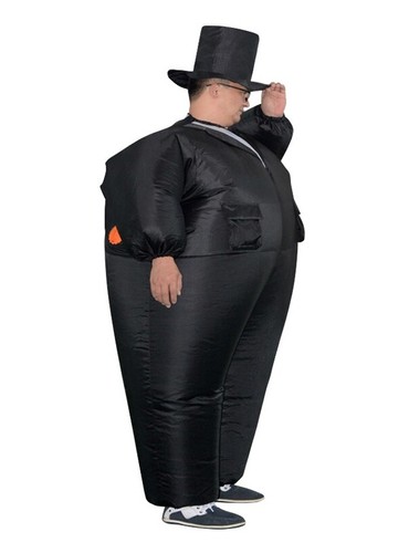 Adult Inflatable Gatsby Party Costume 20s 1920s Gangster Boss Mens Funny Novelty - Picture 3 of 5