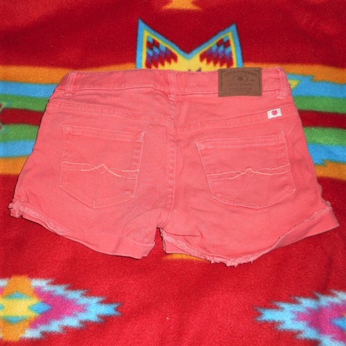 Lucky Brand Riley Girls Shorts Pink Cuffed Cotton Blend Denim Shorts *Size: 12 - Picture 5 of 7