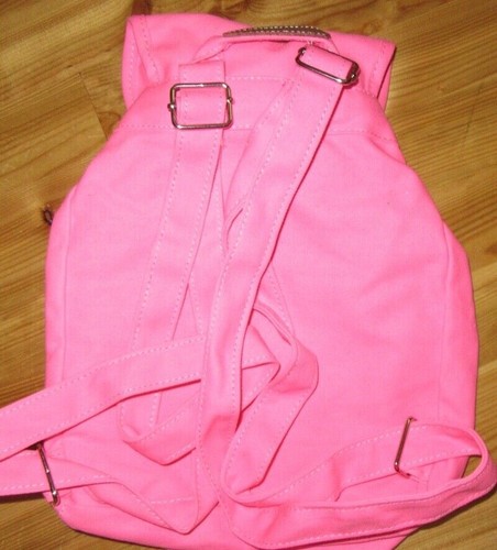 Pink VS Small Cotton Backpack Tie Magnetic Snap/1 Zip Pocket NIP U Choose Color - Picture 11 of 14