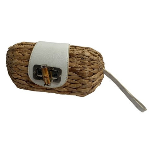 Cato Purse Natural Straw Wristlet Handbag Clutch Basket