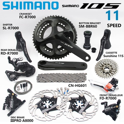 SHIMANO 105 R7000 Groupset R7000 Shift Derailleurs IIIPRO Mechanical Disc Brake - Picture 1 of 14