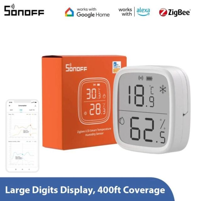SONOFF SNZB-02D 2.5" Zigbee LCD Smart Temperature Humidity Sensor Smart Scene SONOFF SNZB-02D 2.5" Zigbee LCD Smart Temperature Humidity Sensor Smart Scene