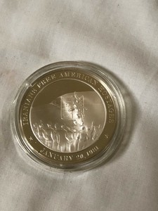 Franklin-Mint-History-of-United-States-1981-HOSTAGES-FREE-1-3-oz-Sterling-Silver
