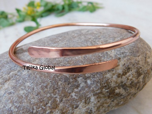 Solid Copper Cuff bangle - Pure Copper Arthritis Therapy Adjustable Bracelets, - Picture 9 of 11