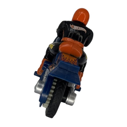 Hot Wheels Friction Motorcycle Stunt Rider Toy Racing Blue Bike Vintage 2002 3.5 - Picture 11 of 24