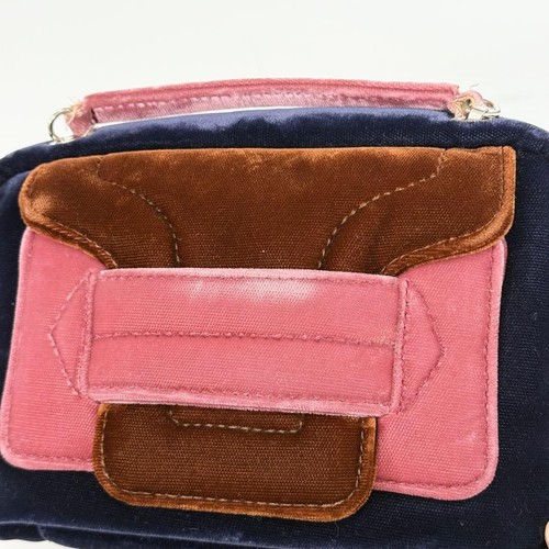 PIERRE HARDY Shoulder Bag Suede Navy/Pink - Picture 7 of 10