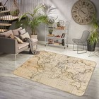 3D Rugged Course ZHU433 World Map Non Slip Rug Mat Round Elegant Carpet Amy