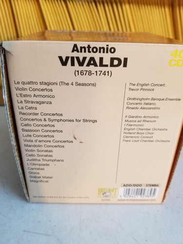 ANTONIO VIVALDI - THE MASTERWORKS- 40 CD Box Set by Brilliant Classics 1678-1741 - Picture 2 of 3