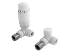 Designer TRV Thermostatic Radiator Valve White Angled Twin Pack