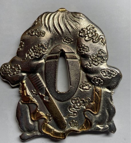 Tsuba (guard) Japanese sword fittings Shoki Copper Samurai From Japan - Picture 2 of 5