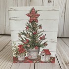 Susan Winget Rustic Christmas Tree Plaid Thank You Blank Note Winter Card New