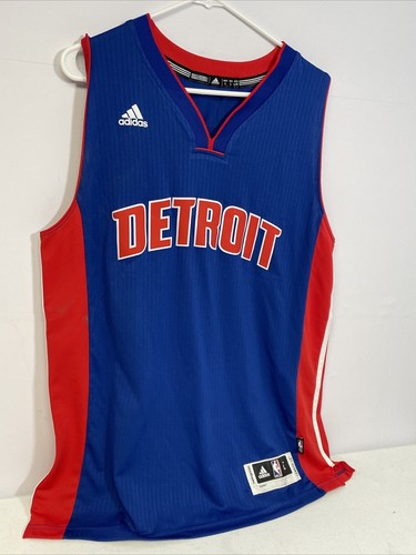 Camiseta Adidas Detroit Pistons Licenciada NBA Azul Rojo Para Hombre Grande +2 Longitud ¡Bonita! - Imagen 2 de 12