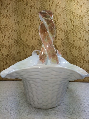 Studio Nova weiß Keramik Korb orange Griff festliches Band in Box Portugal - Bild 3 von 12