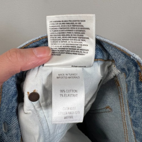 Agolde Merrel Mid-Rise Slim Straight Jeans Size 26 Light Wash Astray Frayed Hem - Afbeelding 10 van 11