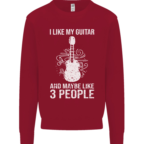 I Like My Guitar and 3 People Rock n Roll Kids Sweatshirt Jumper - Picture 68 of 92