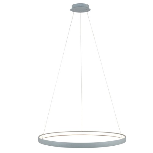 Modern Grey LED Ring Pendant Ceiling Light Minimalist Circle Hanging Chandelier - Picture 3 of 8
