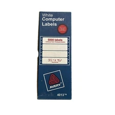 Avery Dot Matrix Labels 3 1/2 x 15/16 4013 Continuous Pin Fed Open Box