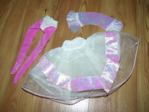 VTG Lot Mattel Doll Clothing Genuine Barbie 80s 90s Tutu Skirt ~ Scarf ~ Tights - Picture 2 of 10