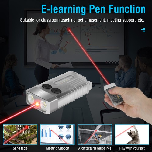 BORUiT V30 LED Keychain EDC Flashlight USB Rechargeable Magnetic Torch Work Lamp - Picture 37 of 91