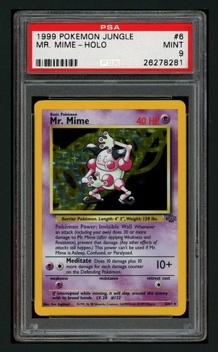 Pokemon PSA 9 Mint Mr. Mime Jungle Unlimited Holo #6 - Bild 1 von 2