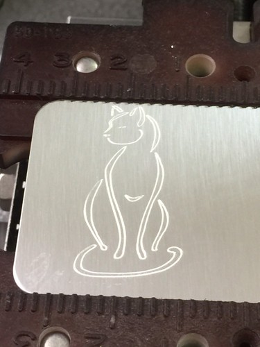 PLACA DE GRABADO MAESTRO DE LATÓN SÓLIDO GATO SENTADO PARA NUEVA BANDEJA DE FUENTES HERMES - Imagen 6 de 8