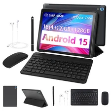 10.1 inch Android 14 Tablet HD Touchscreen Octa-Core 16GB + 128GB WIFI 6