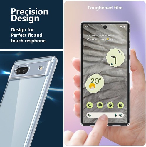 Slim Clear Case For Google Pixel 8A Pro Silicone Phone Cover & 2 X Screen Glass - Picture 10 of 12