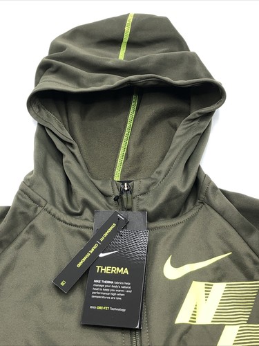 Nike Boys Size XL Therma Dri Fit Full Zipper Green CU9090 325 New with tags - Picture 4 of 5