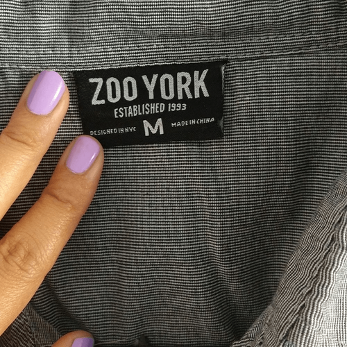 Zoo York Long Sleeve Button Up Shirt Gray Medium - Picture 3 of 6