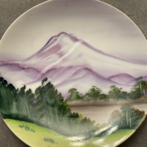 Mini placa de colección Japón ocupado pintada a mano escena de paisaje de montaña - Imagen 2 de 9
