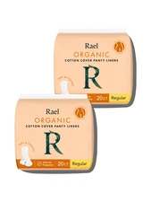 Rael Organic Cotton Cover Panty Liners, Daily, Unscented (Regular Size)