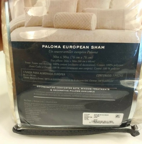 Waterford Fine Linens Paloma European Sham Pillowcase Beige Cream Ivory NWT New - Picture 8 of 12