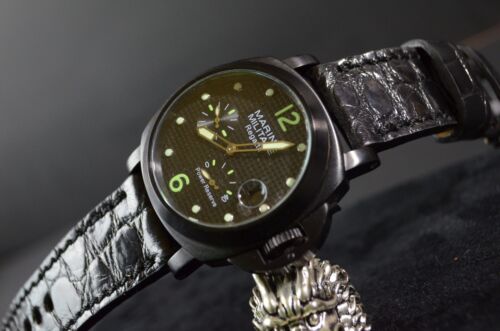 CORREA DE RELOJ 26 24 22 MM AUTÉNTICO COCODRILO NEGRO REDONDO MA STRAP PARA PANERAI ETC - Imagen 10 de 12