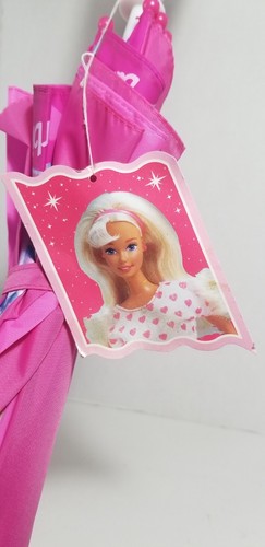 Mattel Barbie Kids Nylon Umbrella Barbie Molded Handle Pyramide Handbags 1999 - Picture 4 of 7