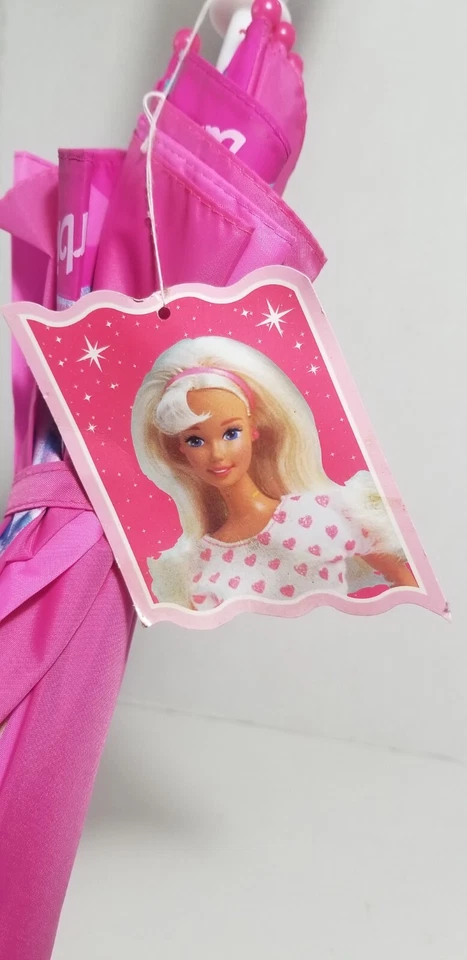 Mattel Barbie Niños Nylon Paraguas Barbie Mango Moldeado Pirámide Bolsos 1999 Foto 4 de 4