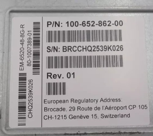 Brocade EMC DS-6520B 96x 16Gb Fibre Channel FC Switch EM-6520-48-8G-R *FAULTY* - Picture 4 of 5