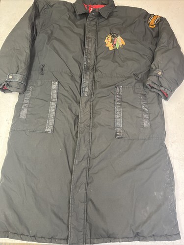Chicago Blackhawks Pro Player Daniel Young Down Jacket TrenchCoat Parka Men’s XL - Picture 1 of 12