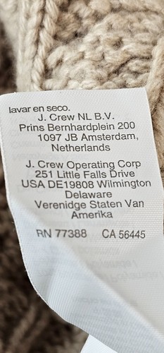 J.Crew Pullover Damen XS Curved Zopfmuster Beige Lammwolle Grob Fischer Kuschelig - Bild 7 von 14