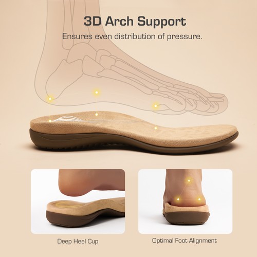 Women Arch Support Flat Sandals Soft Cushion Summer T-Strap Thong Sandals - Picture 29 of 57