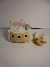 Vtg Enesco Noah  s Ark Porcelain Night Light Lamp Nursery Kids Room Decor 1992