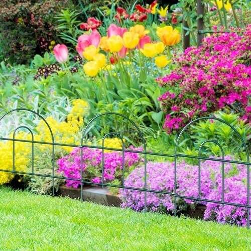 13 PACK Decorative Garden Folding Border Fence, Metal Wire Edging Flower Fence - Picture 3 of 6