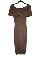 Almost Famous olive green off the shoulder sweater dress size small 